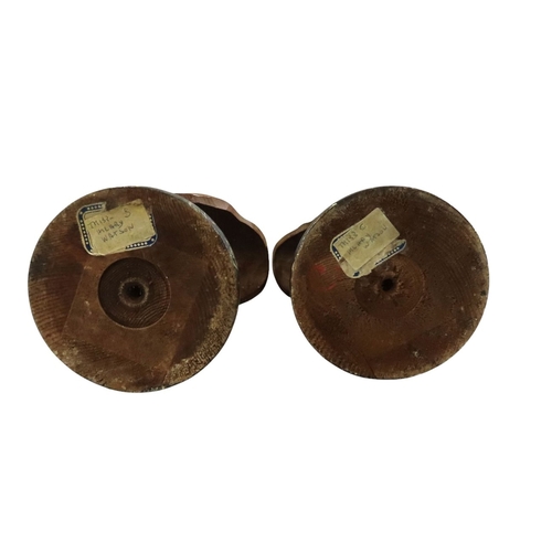 38 - an associated pair of decorative Italian carved limewood or pine busts after Roman emperors, likely ... 