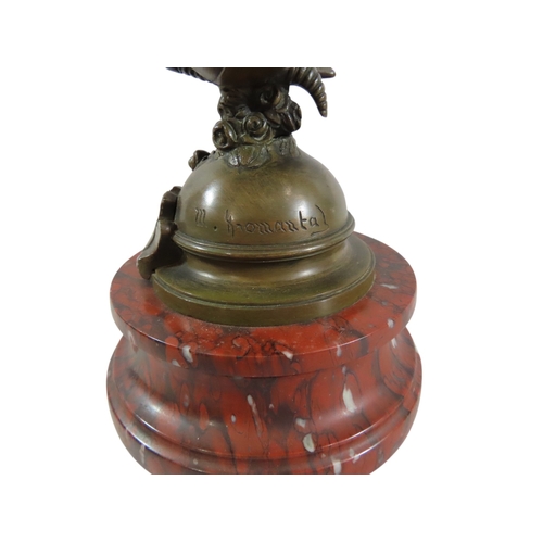 55 - A French Art Nouveau bronze figure,'Les Roses', modelled as a female nude, holding flowers, standing... 
