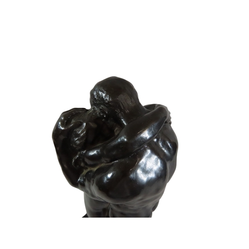 56 - Charles Sykes, (British, 1875-1950) After 'Adam and Eve', bronze composite group on square plinth ba... 