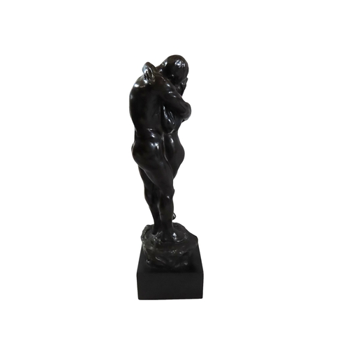 56 - Charles Sykes, (British, 1875-1950) After 'Adam and Eve', bronze composite group on square plinth ba... 