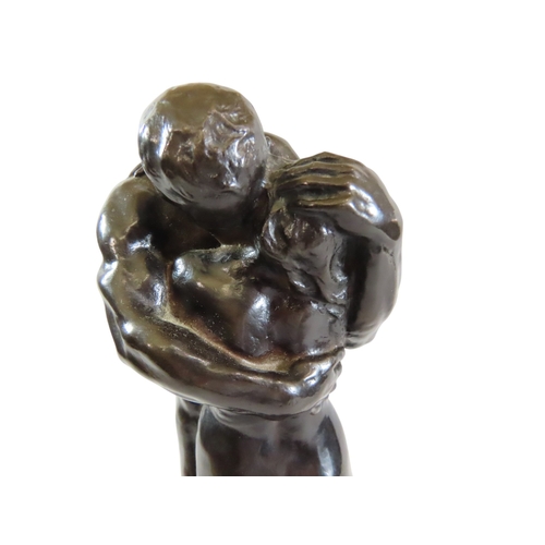 56 - Charles Sykes, (British, 1875-1950) After 'Adam and Eve', bronze composite group on square plinth ba... 