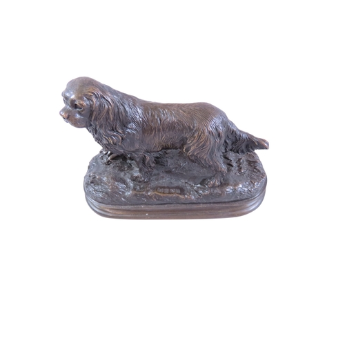 58 - After Pierre Jules Mene (1810-1879) a late 19th/early 20th century bronze, Cavalier King Charles Spa... 