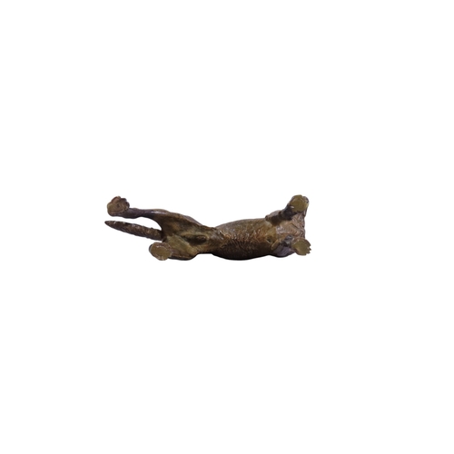 7 - A large late 19th century Austrian cold painted cast bronze model of a standing Alsatian dog, in the... 