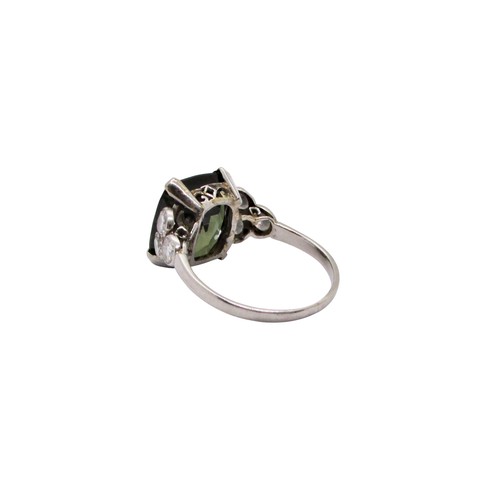 312 - An exceptional Art Deco period natural Alexandrite dress ring, with single fancy cushion cut stone, ... 