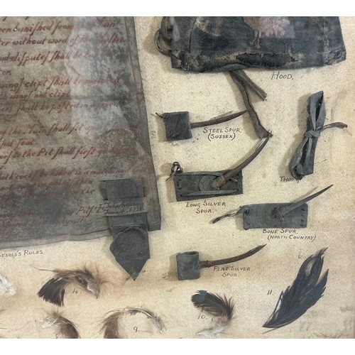 15 - ‘The Rules and Order of Cocking’, a rare and unusual mid 18th century framed illuminated velum docum... 