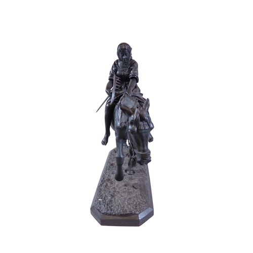 59 - After Nikolai Ivanovich Lieberich (1828-1883) Russian, a cast iron figure group of a peasant woman o... 