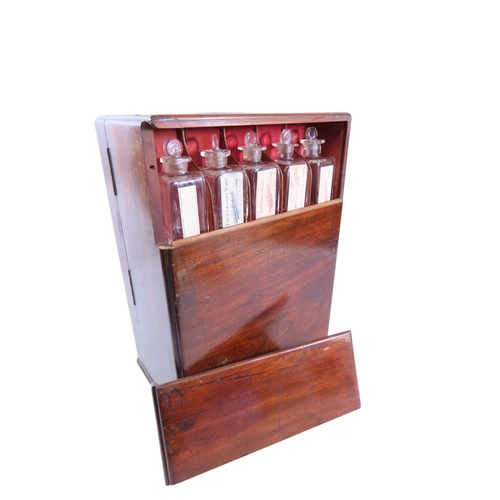 30 - A good early 19th century mahogany travelling apothecary’s cabinet of diminutive proportions, with f... 