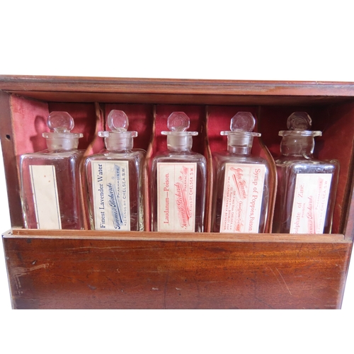 30 - A good early 19th century mahogany travelling apothecary’s cabinet of diminutive proportions, with f... 