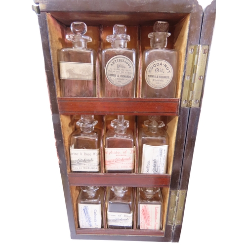 30 - A good early 19th century mahogany travelling apothecary’s cabinet of diminutive proportions, with f... 