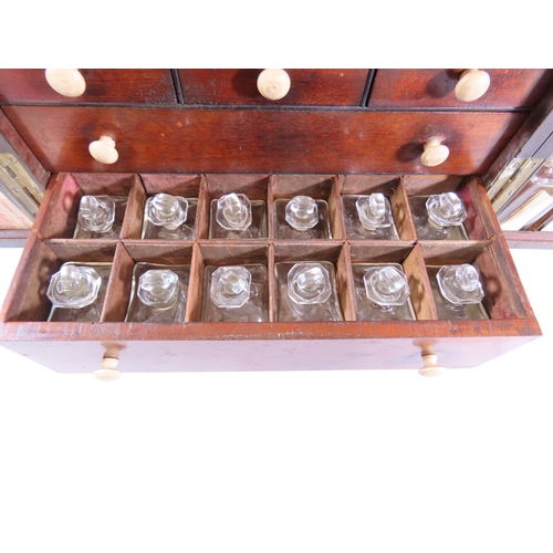 30 - A good early 19th century mahogany travelling apothecary’s cabinet of diminutive proportions, with f... 