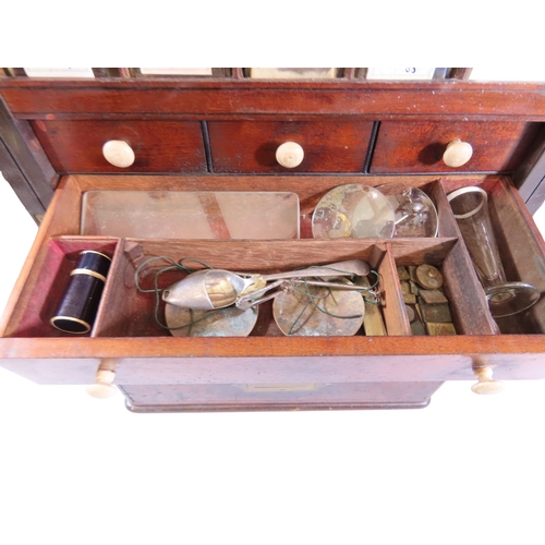 30 - A good early 19th century mahogany travelling apothecary’s cabinet of diminutive proportions, with f... 