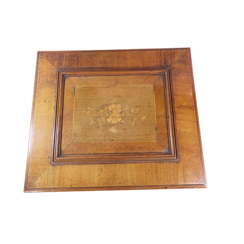 32 - A good large 19th century walnut cased table Polyphon, the hinged cover with stepped inlaid and cros... 