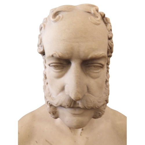 43 - James Sherwood Westmacott (1823 - 1900) a good weathered Victorian carved marble bust of the 2nd Mar... 
