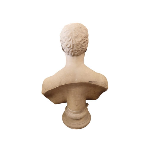 43 - James Sherwood Westmacott (1823 - 1900) a good weathered Victorian carved marble bust of the 2nd Mar... 