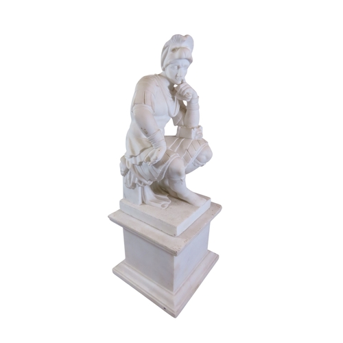 44 - After Michelangelo (1475 - 1564) Lorenzo de’ Medici, Duke or Urbino, a fine 19th century carved whit... 