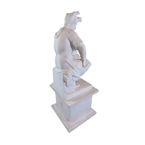 44 - After Michelangelo (1475 - 1564) Lorenzo de’ Medici, Duke or Urbino, a fine 19th century carved whit... 