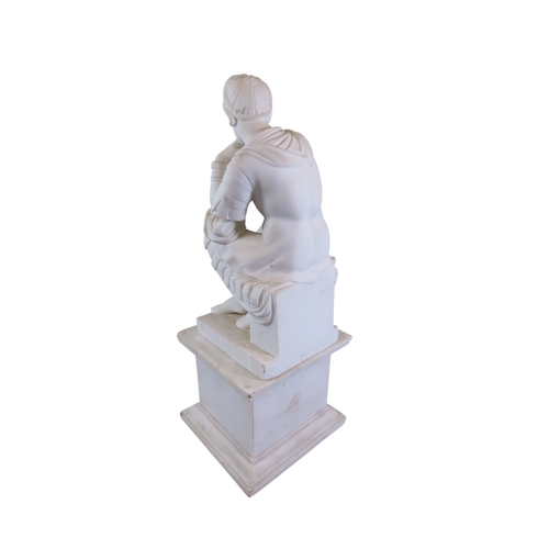 44 - After Michelangelo (1475 - 1564) Lorenzo de’ Medici, Duke or Urbino, a fine 19th century carved whit... 