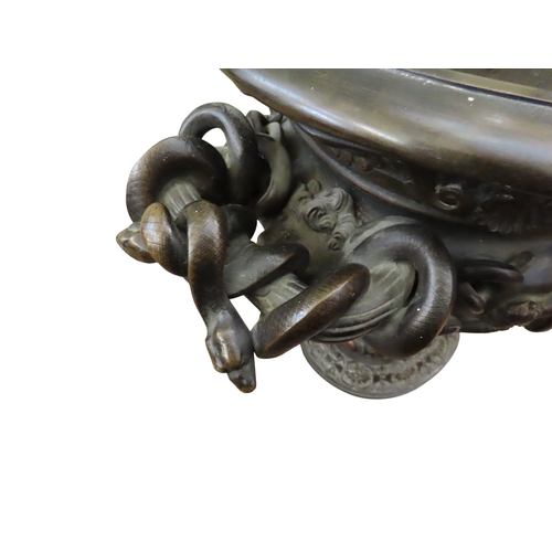47 - An exceptional 19th century French bronze twin-handled wine cooler of monumental proportions, the ov... 