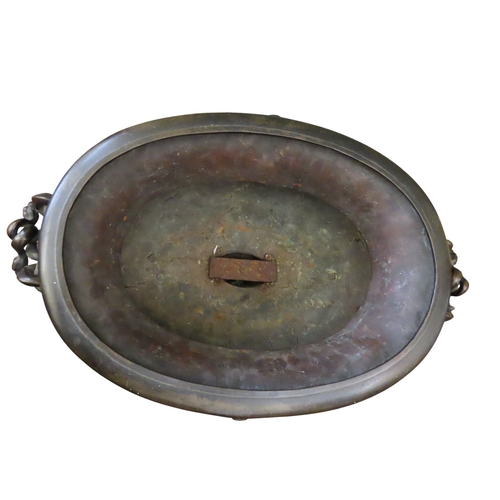 47 - An exceptional 19th century French bronze twin-handled wine cooler of monumental proportions, the ov... 