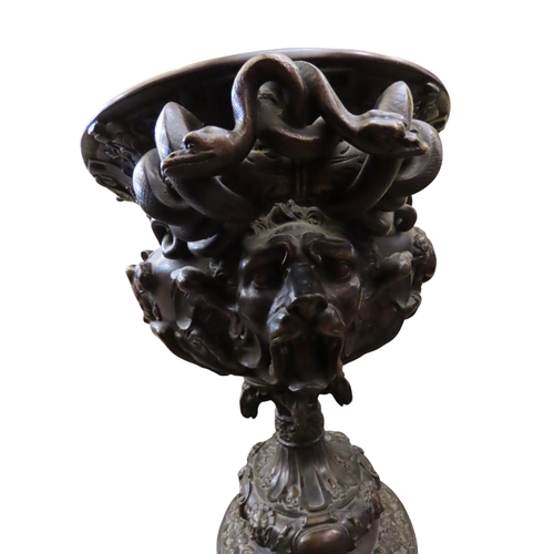 47 - An exceptional 19th century French bronze twin-handled wine cooler of monumental proportions, the ov... 