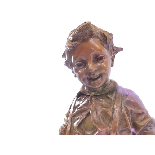 49 - Charles Anfrie (1833-1905) ‘La Premère Culottes’, a large bronze in the form of a young boy striding... 
