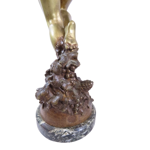 50 - Carl Binder (1881-1964) - large gilt bronze figure of a nude female dancer, in acrobatic pose, signe... 