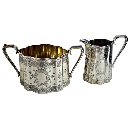 187 - A Victorian silver three-piece coffee set, London, 1872 - 1873, by Barnard & Sons Ltd, comprising: a... 