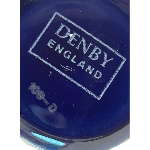 38 - A Denby Baroque tea service for six, in blue with art nouveau style detail