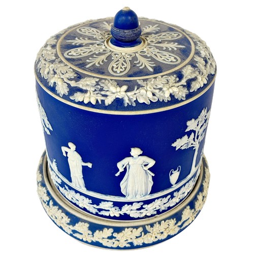 3 - A Wedgwood Jasperware Stilton cheese dome and cover with applied classical detail