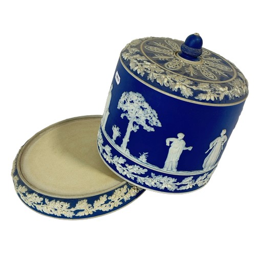 3 - A Wedgwood Jasperware Stilton cheese dome and cover with applied classical detail