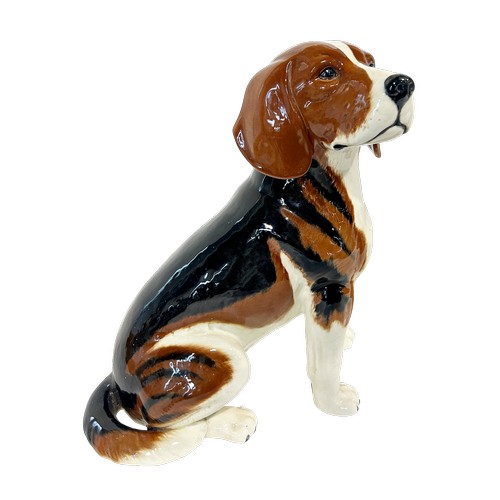 18 - A large Beswick Fireside Beagle, no 2300, together with a large stoneware group of a goose and gande... 