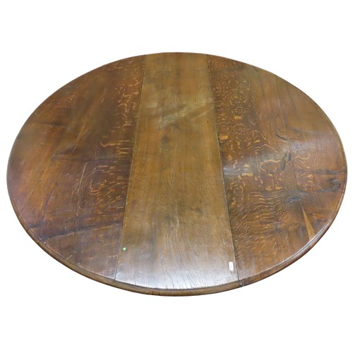 1522 - A Georgian oak gateleg table on eight turned supports, with single frieze drawer, 73cm high x 138cm ... 