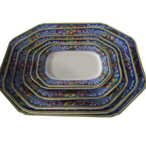 34 - A collection of Copeland Battersea pattern dinnerware comprising plates (three sizes) soup bowls, tu... 