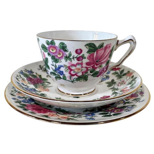 5 - Crown Staffordshire Rosebud tea ware for six