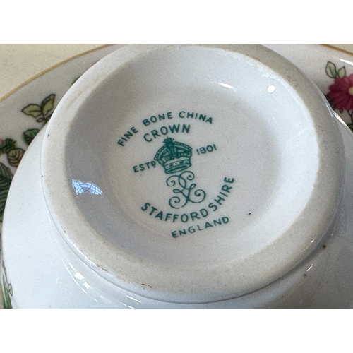 5 - Crown Staffordshire Rosebud tea ware for six