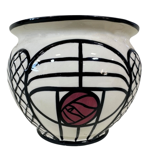 25 - Lorna Bailey Old Ellgreave pottery in the Marshland cottage colourway, comprising: oviform vase, fla... 