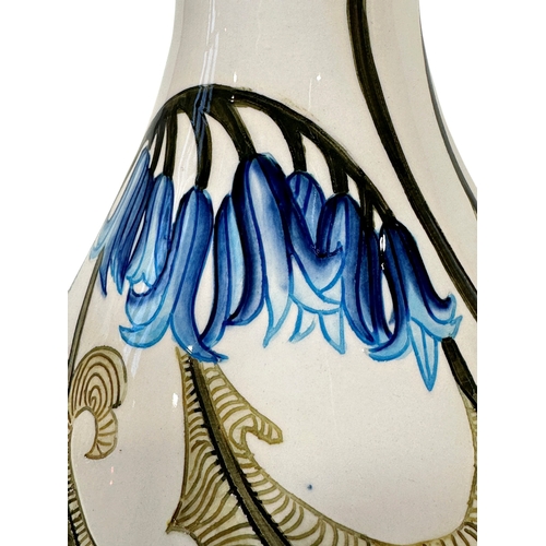 44 - A Black Ryden Art Deco style vase, with stylised bluebell decoration with box and tag, 19cm high