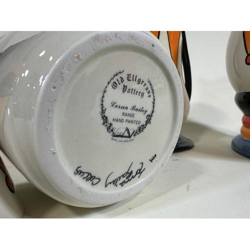 33 - Lorna Baily Old Ellgreave pottery Circus pattern ware, comprising: conical shaped sugar caster and t... 