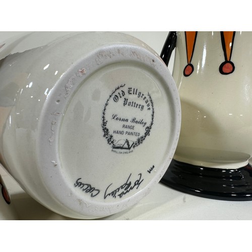 33 - Lorna Baily Old Ellgreave pottery Circus pattern ware, comprising: conical shaped sugar caster and t... 