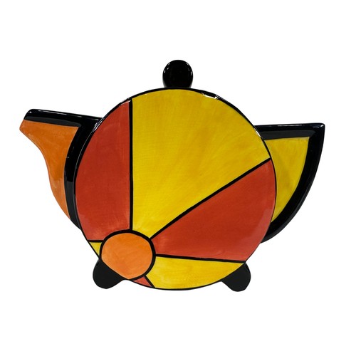 27 - Lorna Bailey Old Ellgreave pottery ware in the sunburst colourway, comprising: circular teapot, two ... 