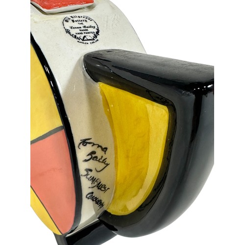 27 - Lorna Bailey Old Ellgreave pottery ware in the sunburst colourway, comprising: circular teapot, two ... 