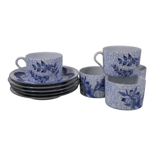 1 - A large collection of Limoges blue and white tableware, in the Bracieux pattern, comprising: dinner ... 