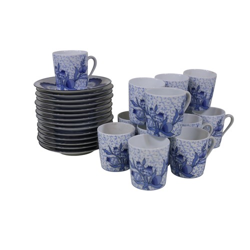 1 - A large collection of Limoges blue and white tableware, in the Bracieux pattern, comprising: dinner ... 
