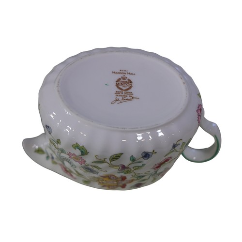 5 - A collection of Minton Haddon Hall B1451 pattern tableware, comprising: dinner plates, side plates, ... 