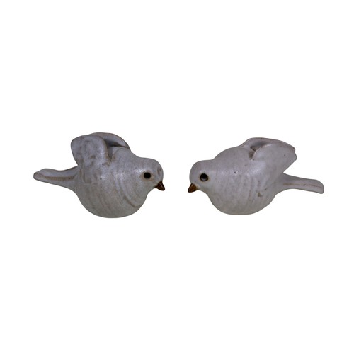 15 - Three pairs of studio pottery birds, of naturalistic form, 25cm in length maximum (6)