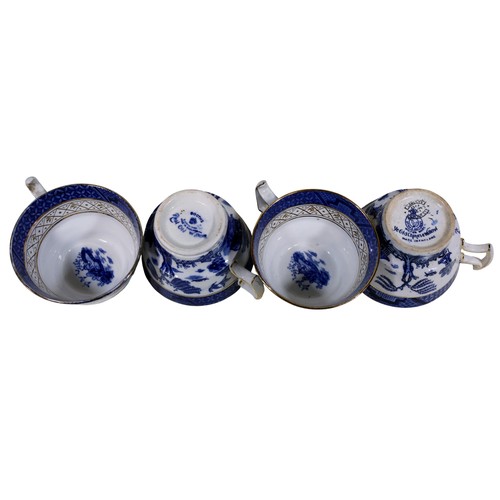 21 - A collection of transfer printed blue and white tea and dinner wares, to include Booths Real Old Wil... 