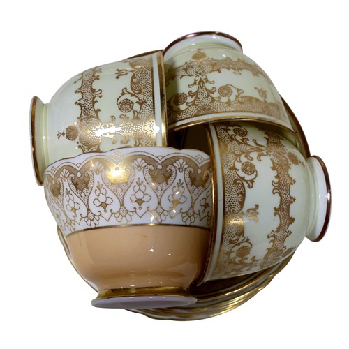 32 - Crown Staffordshire cream and gilt tea ware, further similar pieces marked Shelley, together a Minto... 