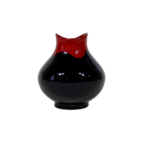 44 - A Doulton flambe rouge et noir, no: 1605, 10cm, together with a similar Doulton bowl