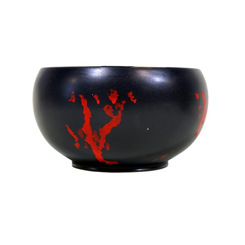 44 - A Doulton flambe rouge et noir, no: 1605, 10cm, together with a similar Doulton bowl