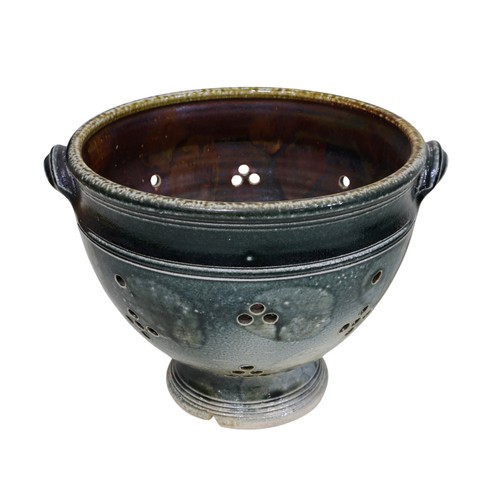 27 - Studio ware bowl and cover, made by Jonathan Barrett-Danes, further Studio ware colander, and a larg... 